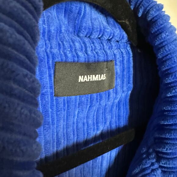 Nahmias Men's Blue Corduroy Full Zip Boxy Jacket Size XXXL Long Sleeve Collared - Picture 5 of 15